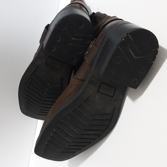 Rockwood Harness Boots Mens Brown Leather Slip On Ankle  EU 41 Biker retro Y2K - Picture 8 of 10